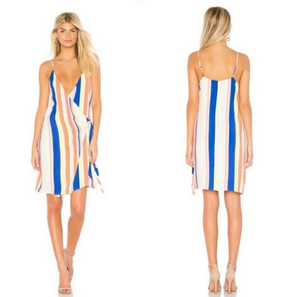 Line & Dot Rory striped wrap dress size medium